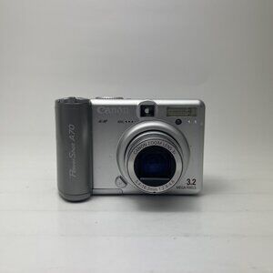 Canon Powershot A70 3.2MP Digital Still Camera Silver - Partially working READ